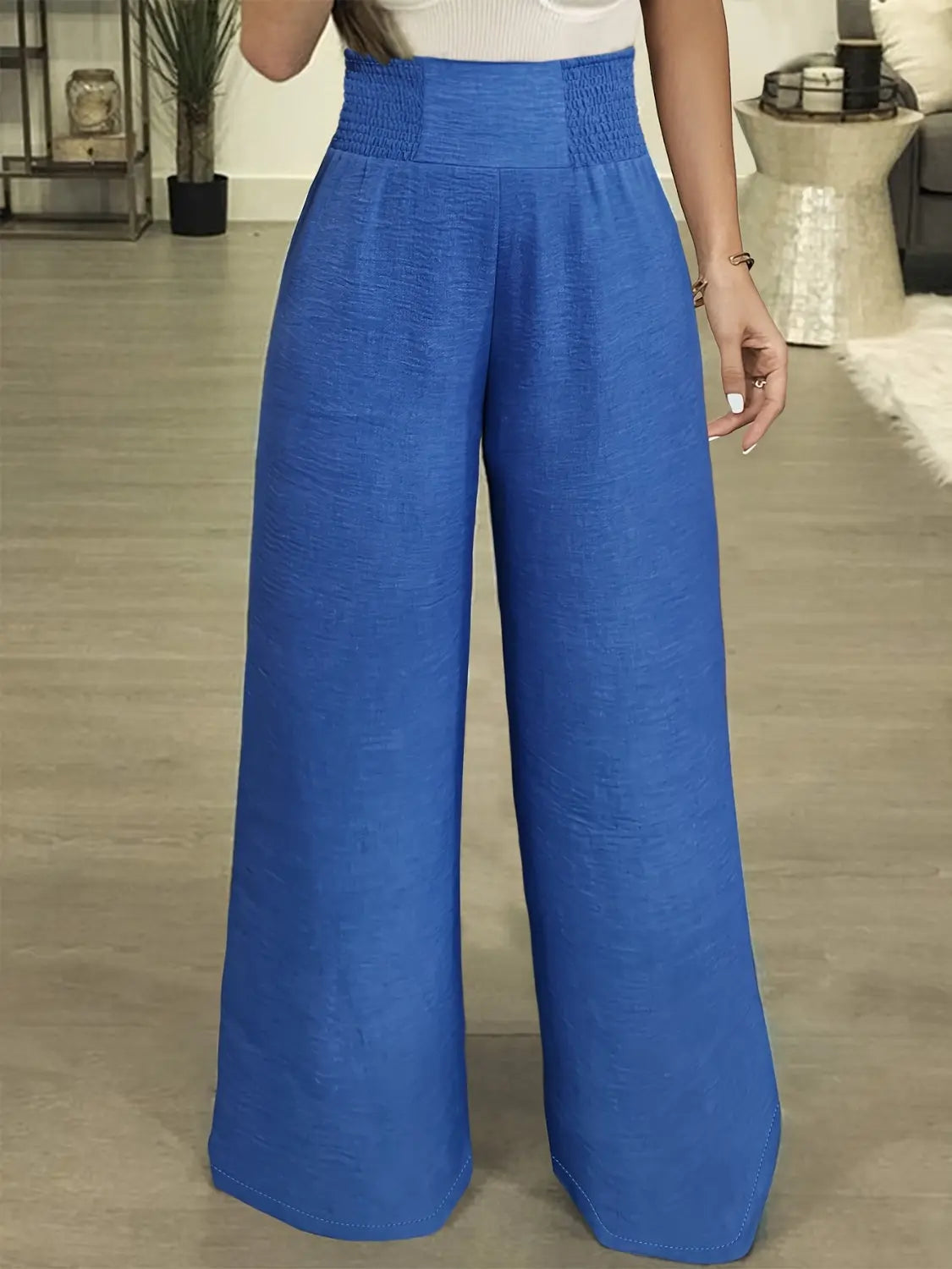 Plus Size High Waist Wide Leg Pants Trendsi