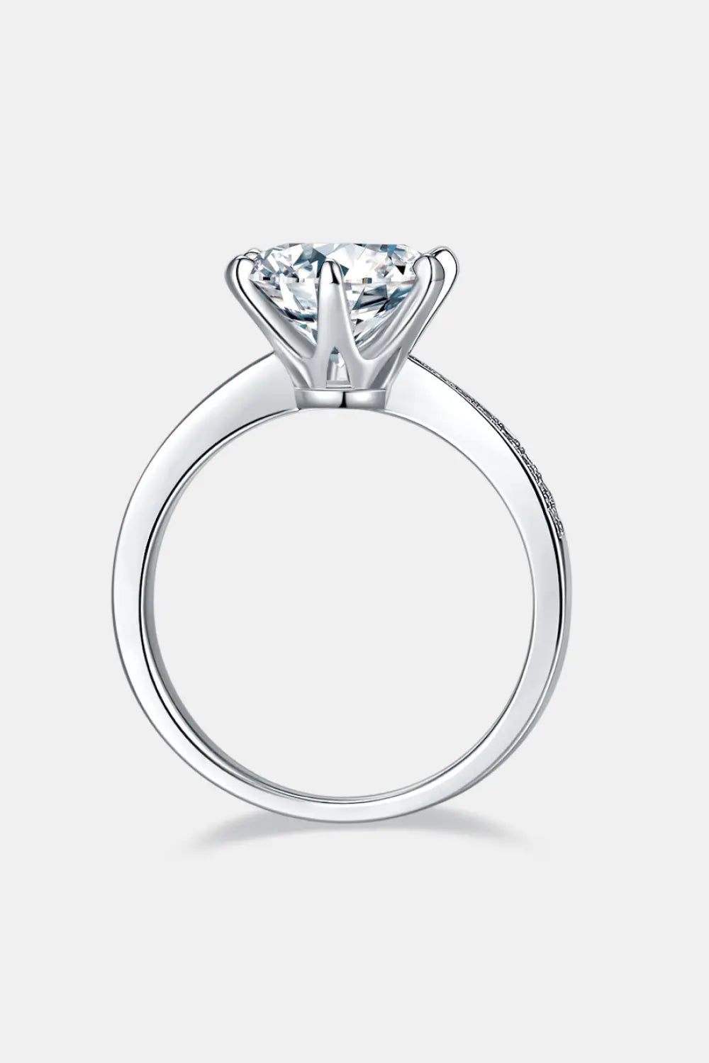 3 Carat Moissanite Side Stone Ring - GlossiChic Collection Silver / 4.5 GlossiChic Collection jewelry
