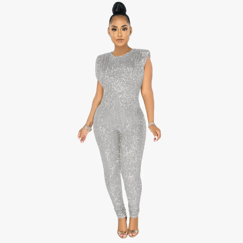 Mid-waist Sequin Sleeveless Jumper GlossiChic Collection