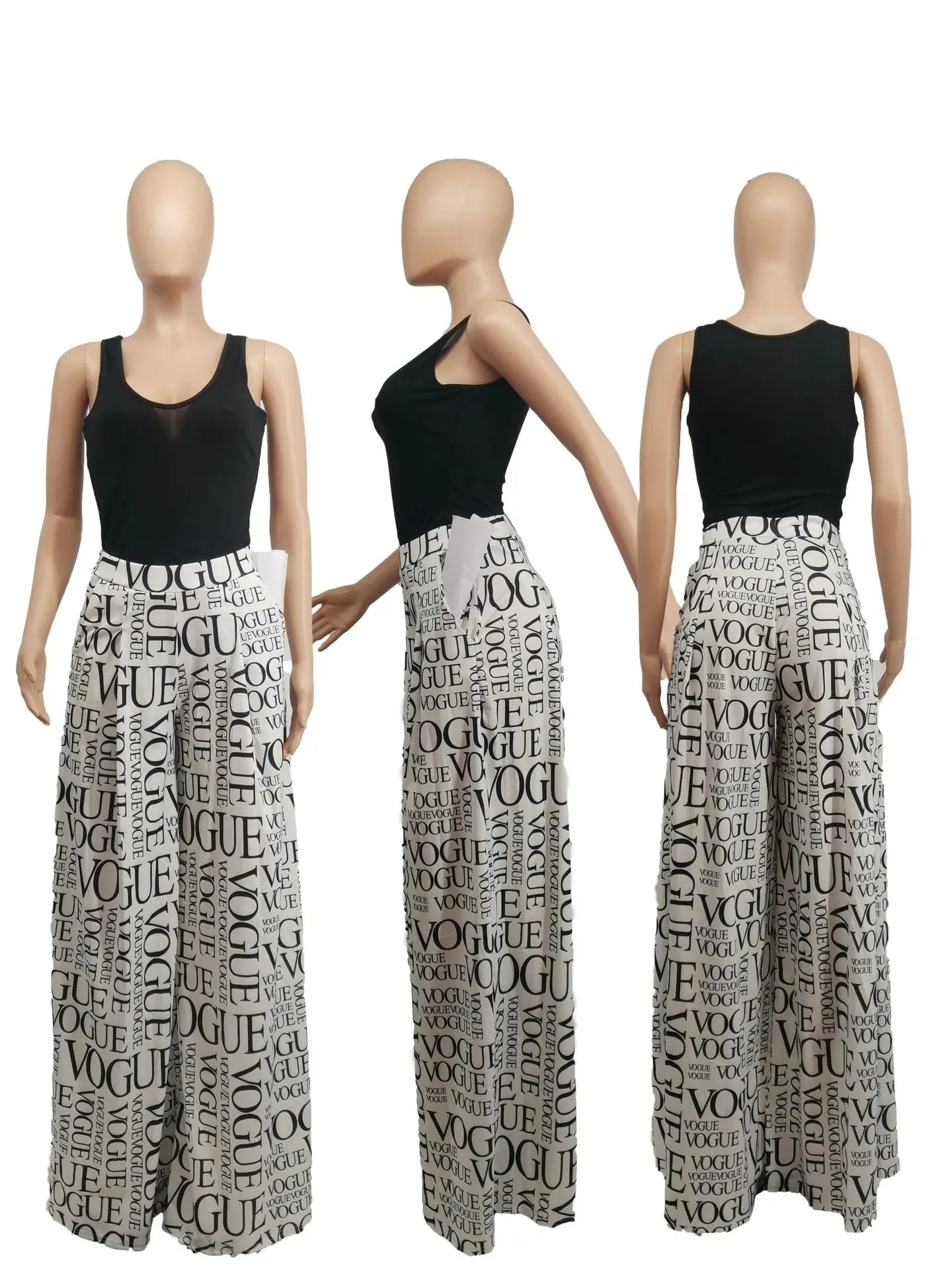 Vogue Casual Loose Wide-leg Mid Waist Pants GlossiChic Collection