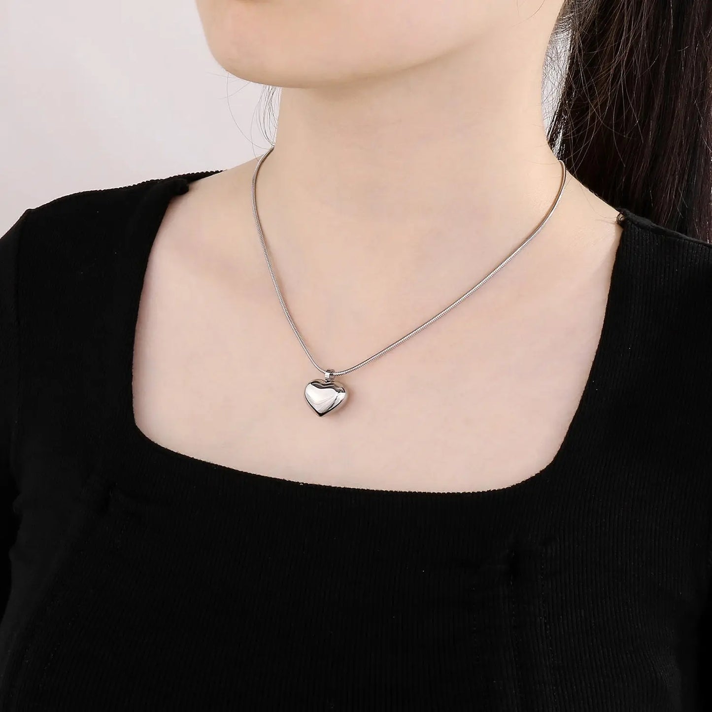 Stainless Steel Heart Pendant Necklace Trendsi