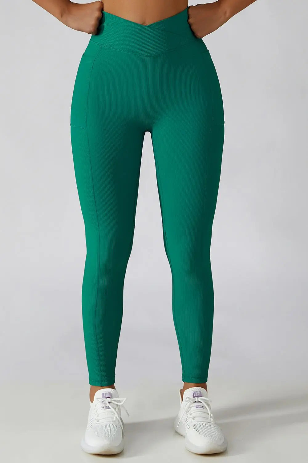 Crossover Tummy Control Waist Active Leggings - GlossiChic Collection