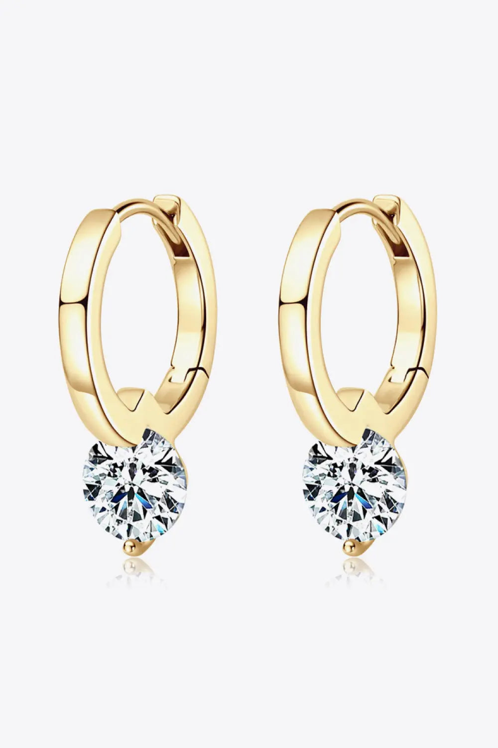 2 Carat Moissanite 925 Sterling Silver Drop Earrings - GlossiChic Collection Gold / One Size GlossiChic Collection jewelry