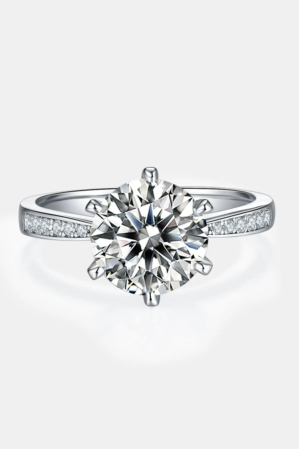 3 Carat Moissanite Side Stone Ring - GlossiChic Collection Silver / 4.5 GlossiChic Collection jewelry