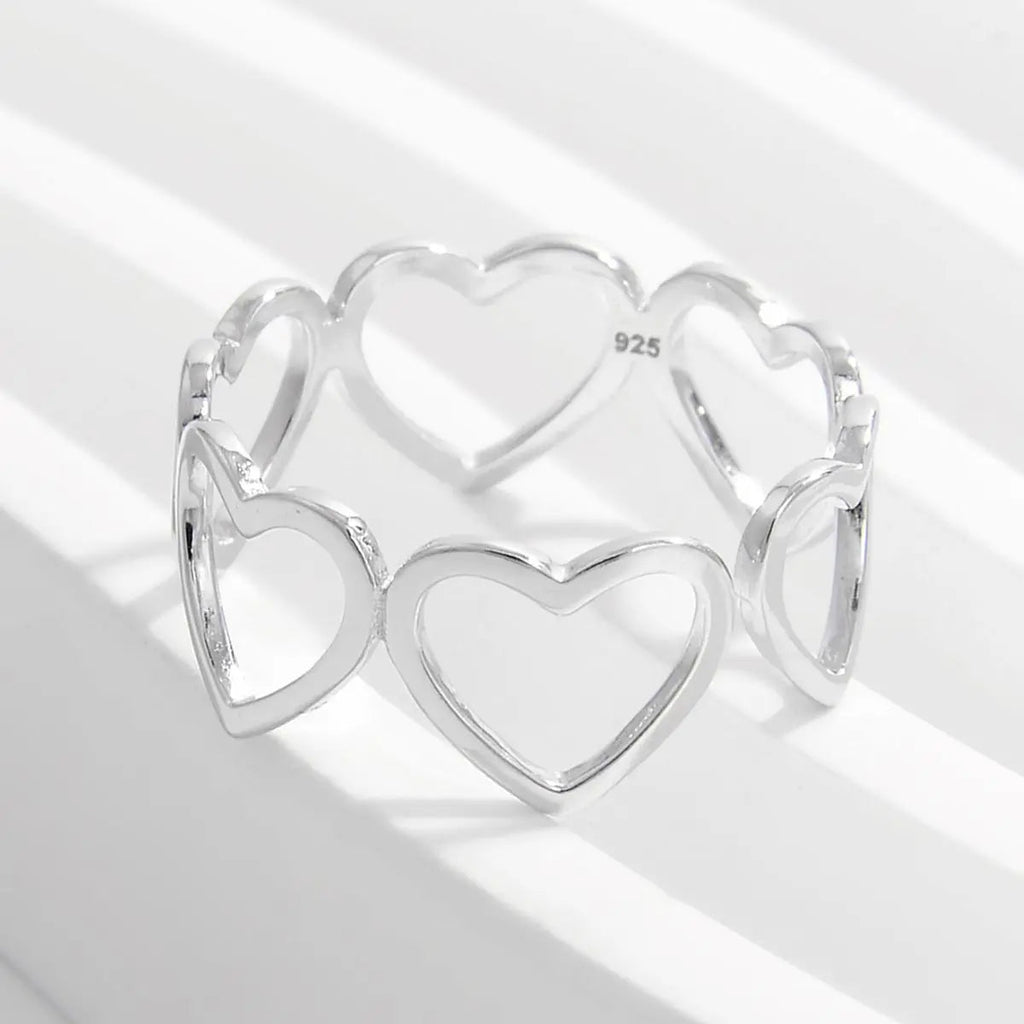 925 Sterling Silver Heart Ring - GlossiChic Collection Silver / 6 GlossiChic Collection jewelry