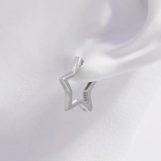925 Sterling Silver Star Earrings - GlossiChic Collectionjewelry