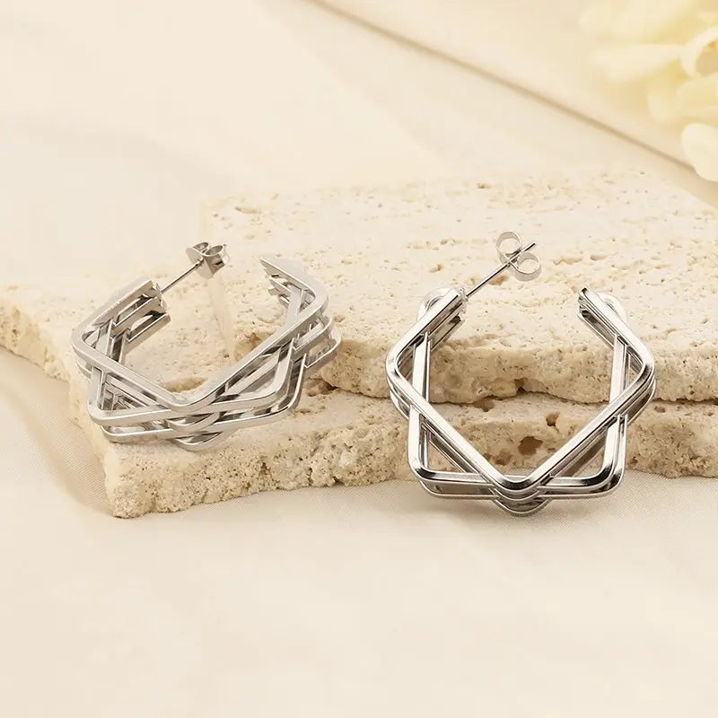 Titanium Steel Geometric Earrings Trendsi