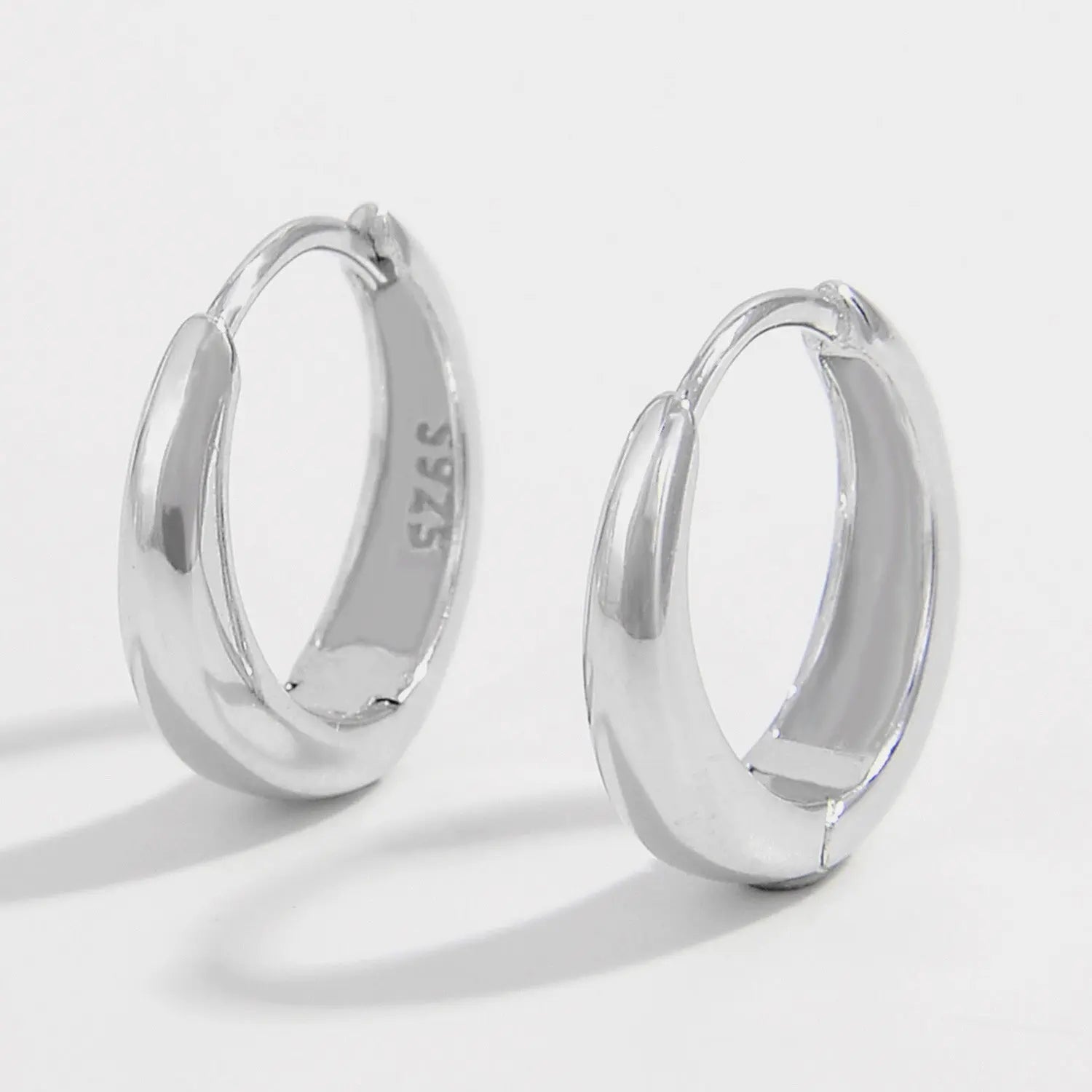 925 Sterling Silver Huggie Earrings - GlossiChic Collection Silver / One Size GlossiChic Collection jewelry