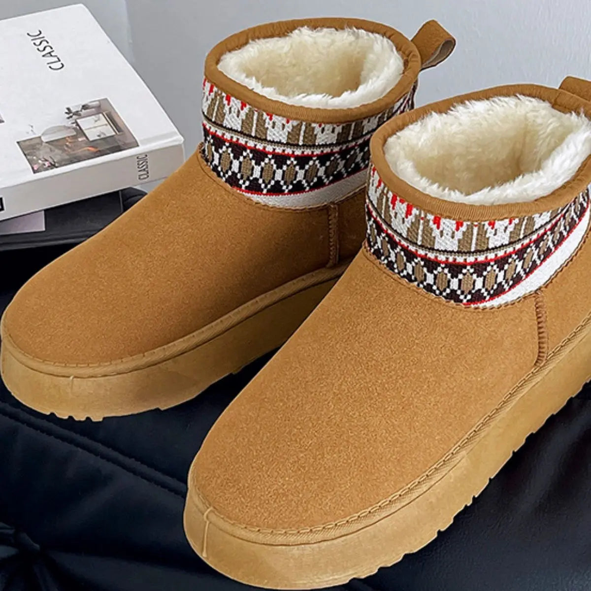 Thermal Suede Platform Boots Trendsi