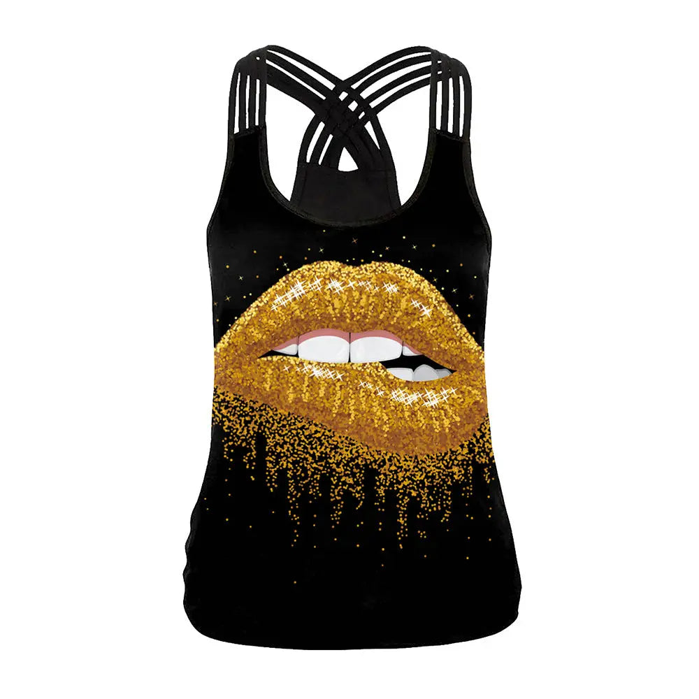 Gold Powder Digital Printed Camisole GlossiChic Collection