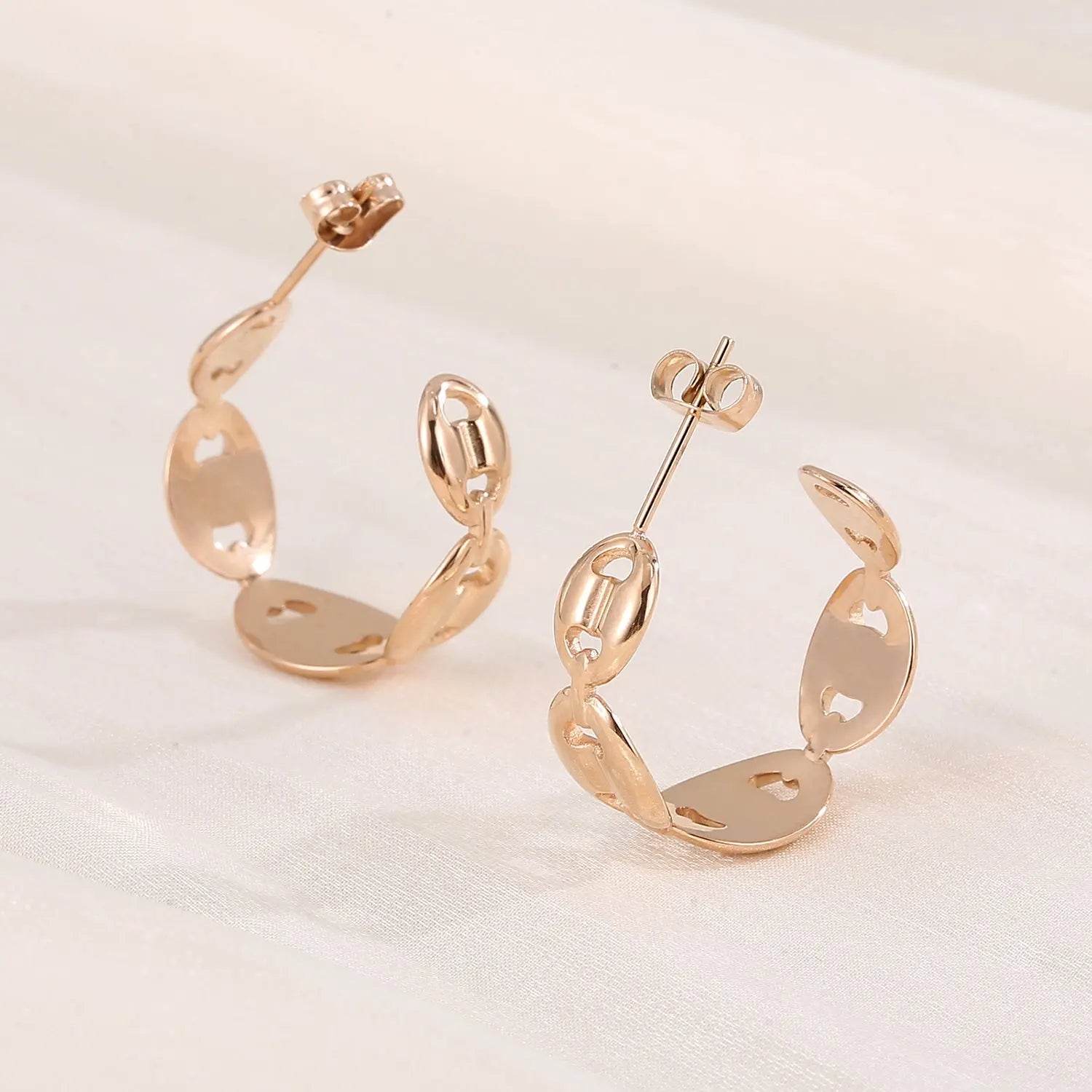 Stainless Steel C-Hoop Earrings Trendsi