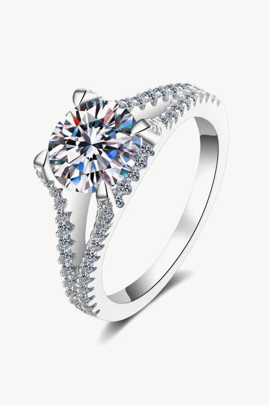 Stylish Moissanite Sterling Silver Ring Trendsi