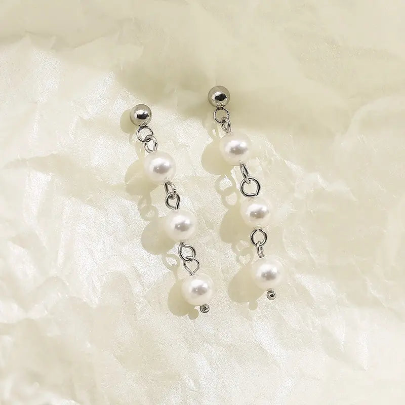 Stainless Steel Freshwater Pearl Earrings Trendsi