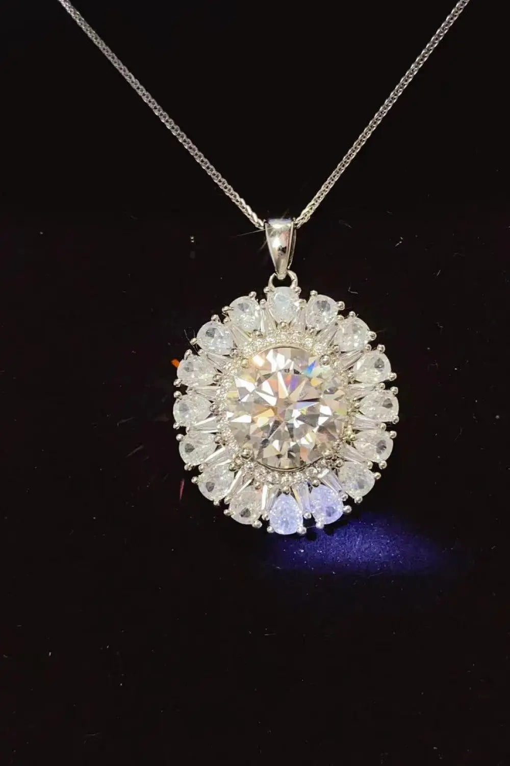 5 Carat Moissanite 925 Sterling Silver Necklace - GlossiChic Collection Silver / One Size GlossiChic Collection jewelry