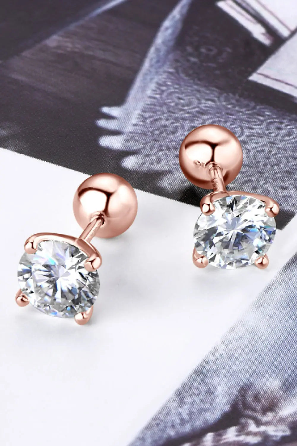 2 Carat Moissanite 925 Sterling Silver Stud Earrings - GlossiChic Collection Rose Gold / One Size GlossiChic Collection Earrings