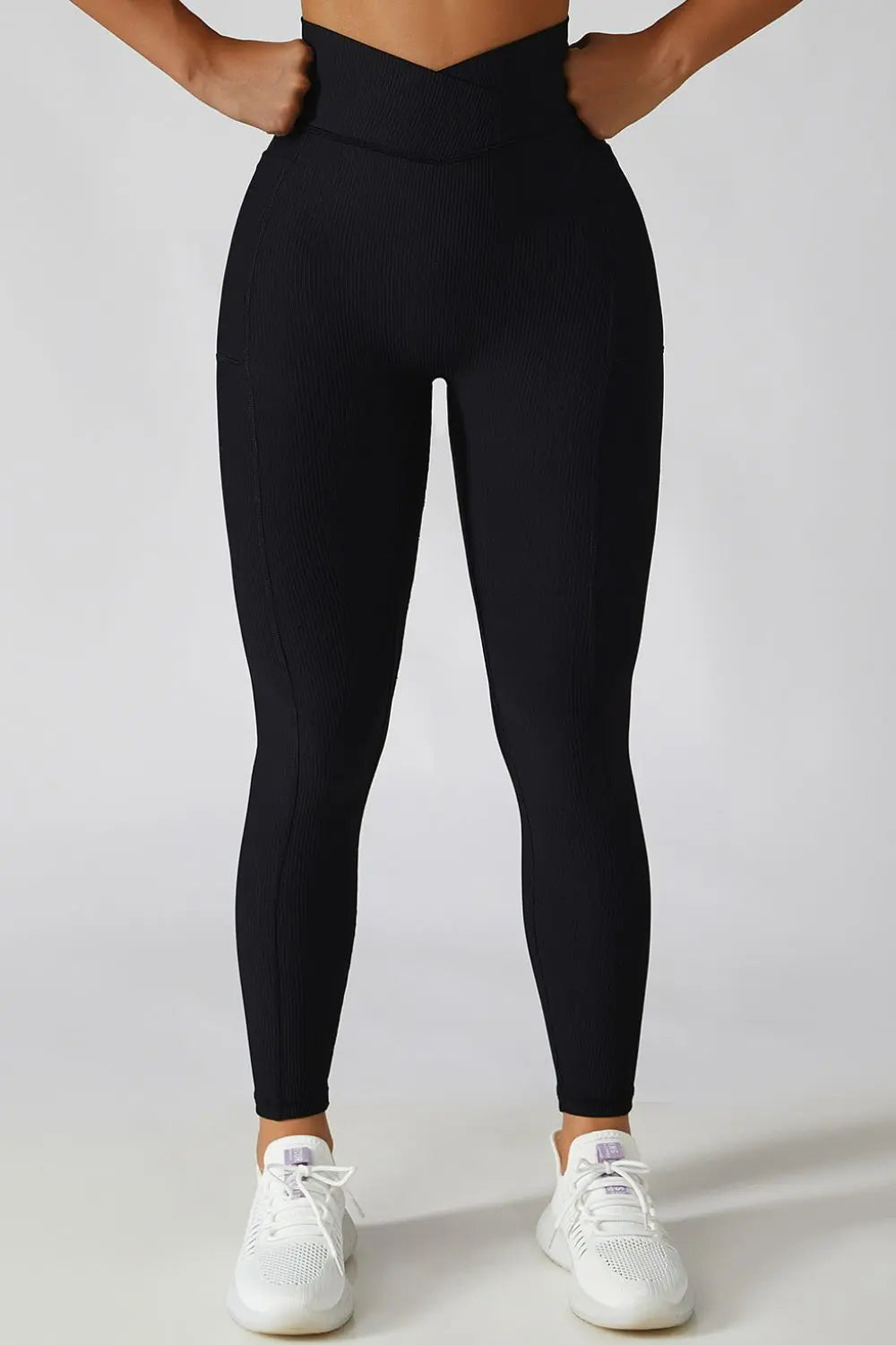 Crossover Tummy Control Waist Active Leggings - GlossiChic Collection