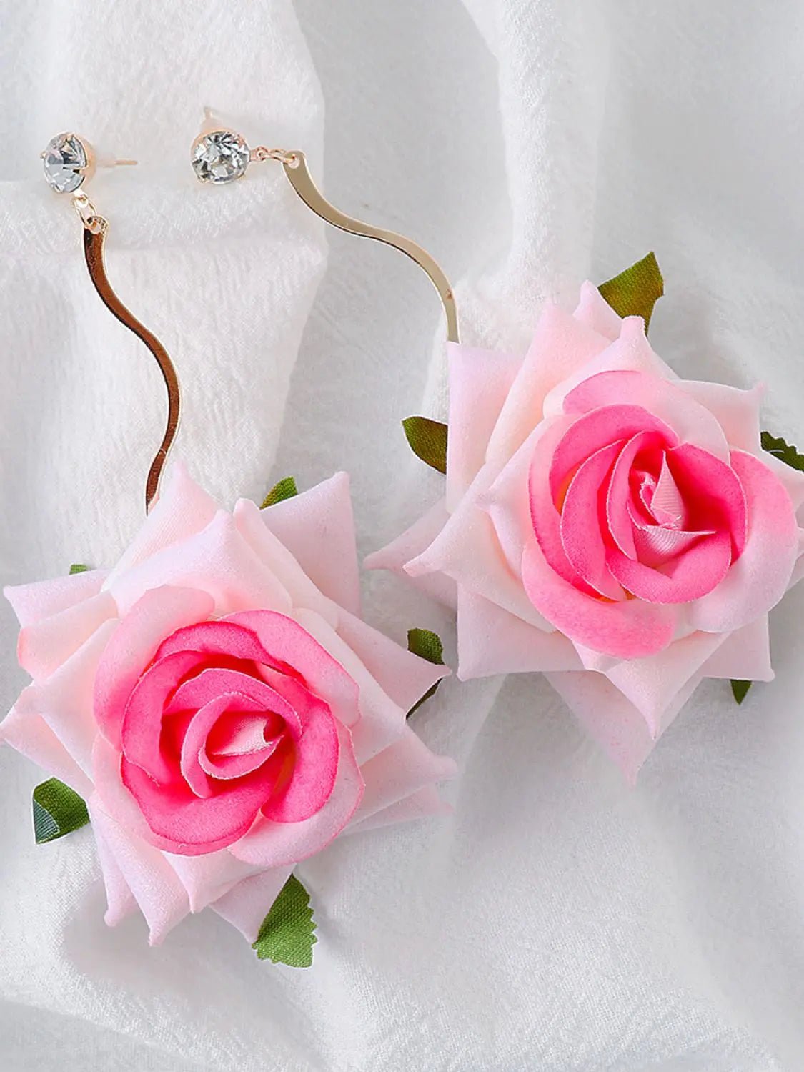 Alloy Rose Dangle Earrings - GlossiChic CollectionEarrings