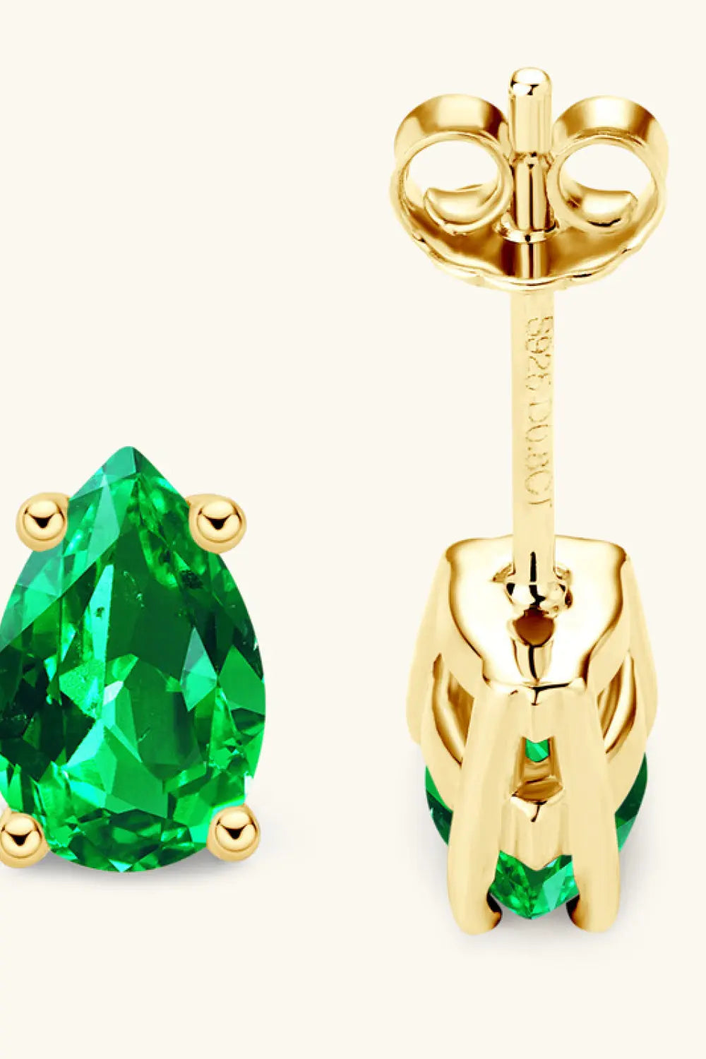 Lab-Grown Emerald Stud Earrings Trendsi