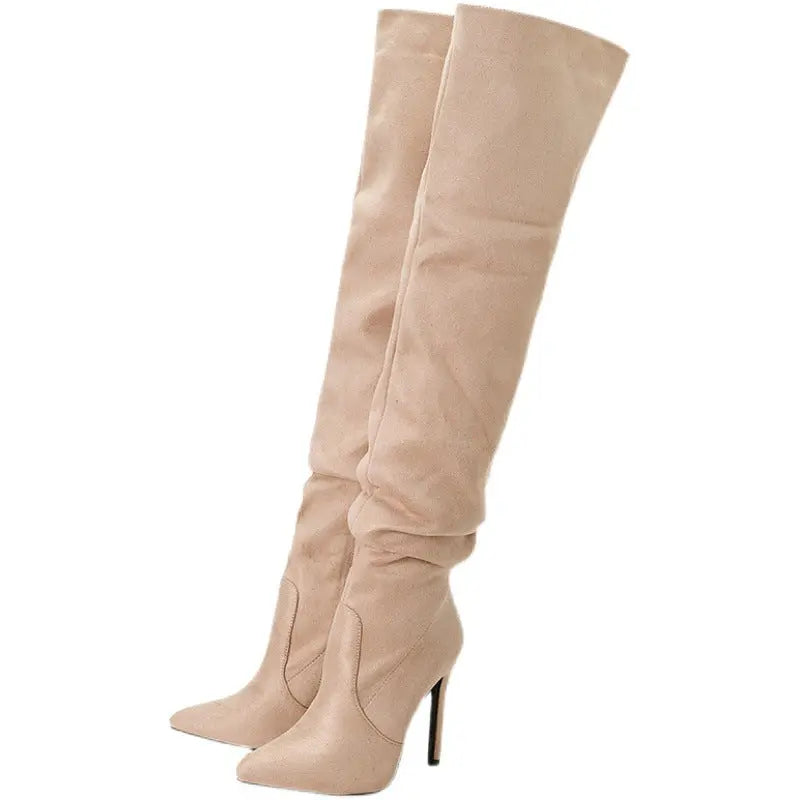 Over The Knee Pointed Toe Stiletto High Heel Boots GlossiChic Collection