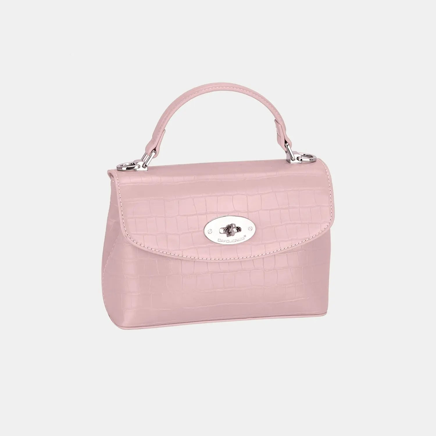 Texture PU Leather Handbag - GlossiChic Collection Pink / One Size GlossiChic Collection handbags