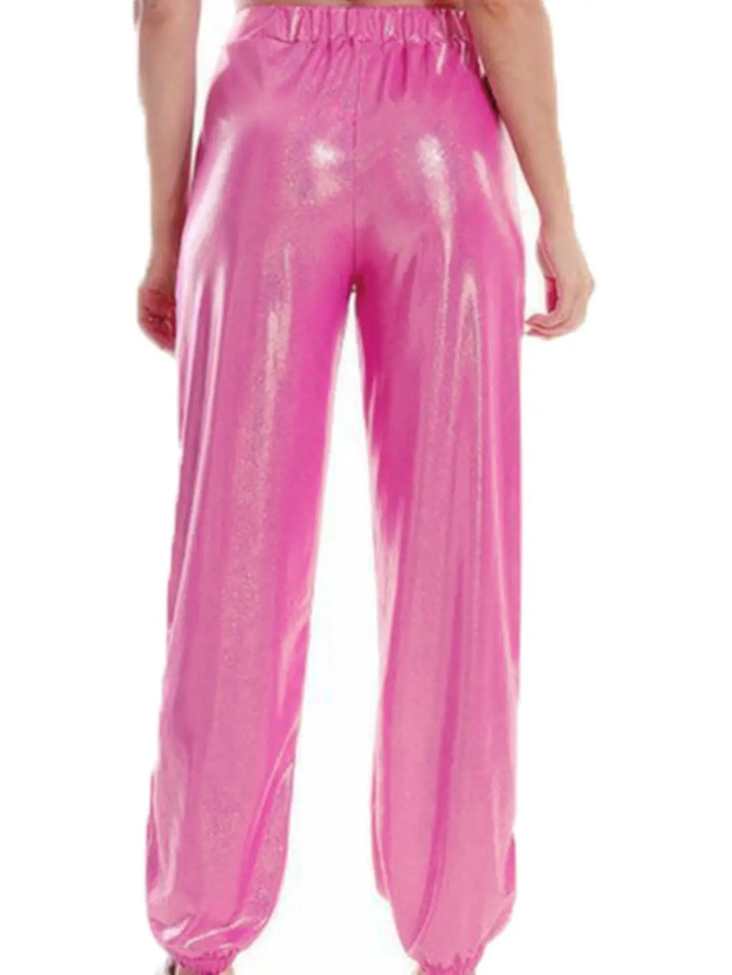 Glitter Elastic Waist Pants with Pockets - GlossiChic Collection Dark Gray / S GlossiChic Collection Jeans, Pants, & Shorts
