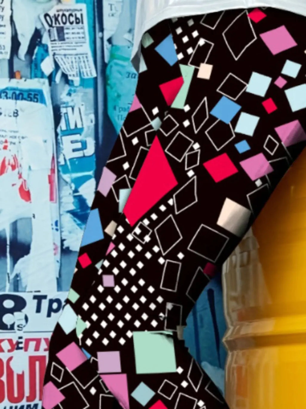 Printed High Waist Skinny Leggings - GlossiChic Collection Stripe / S GlossiChic Collection Activewear