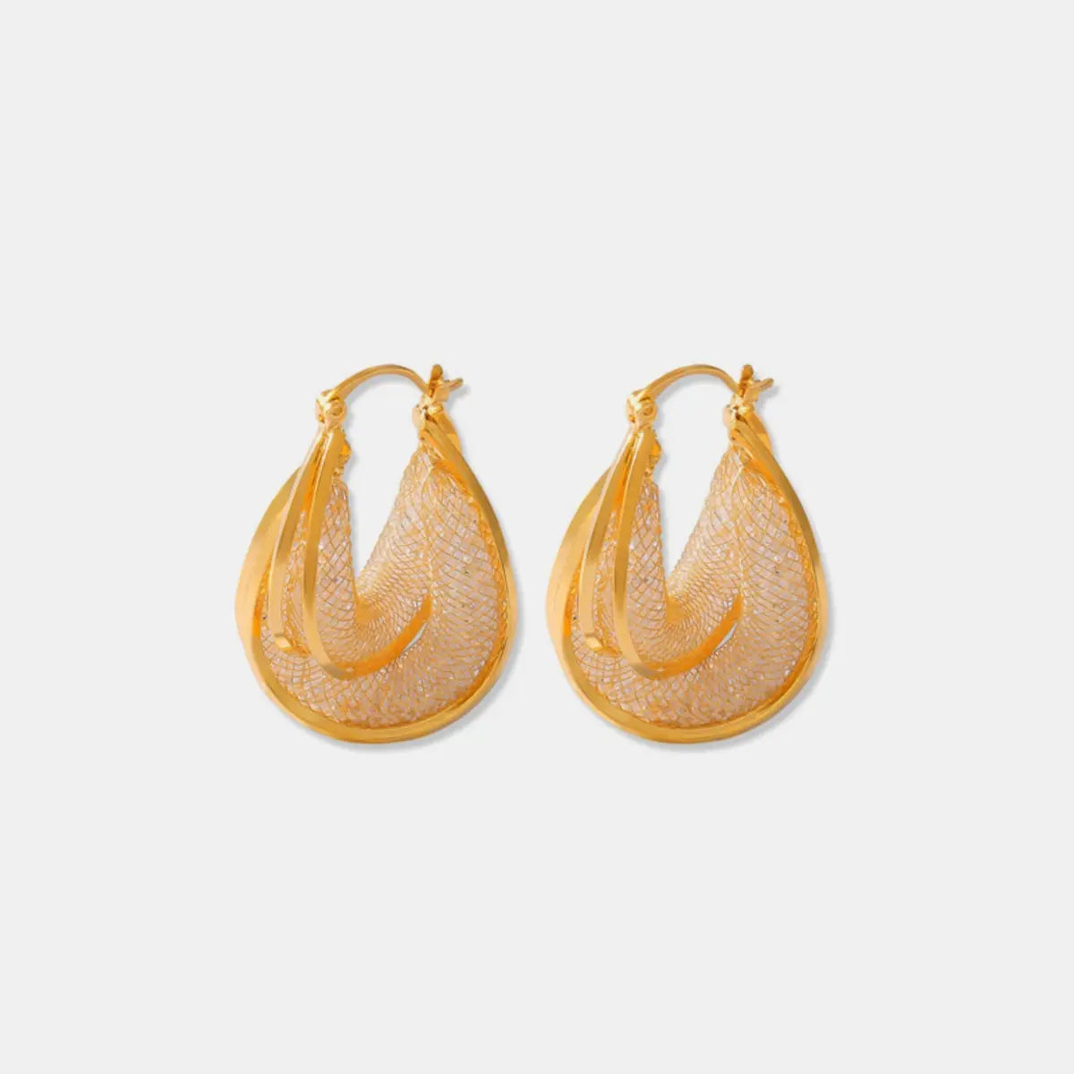 Copper Glass Stone U Shape Earrings Trendsi