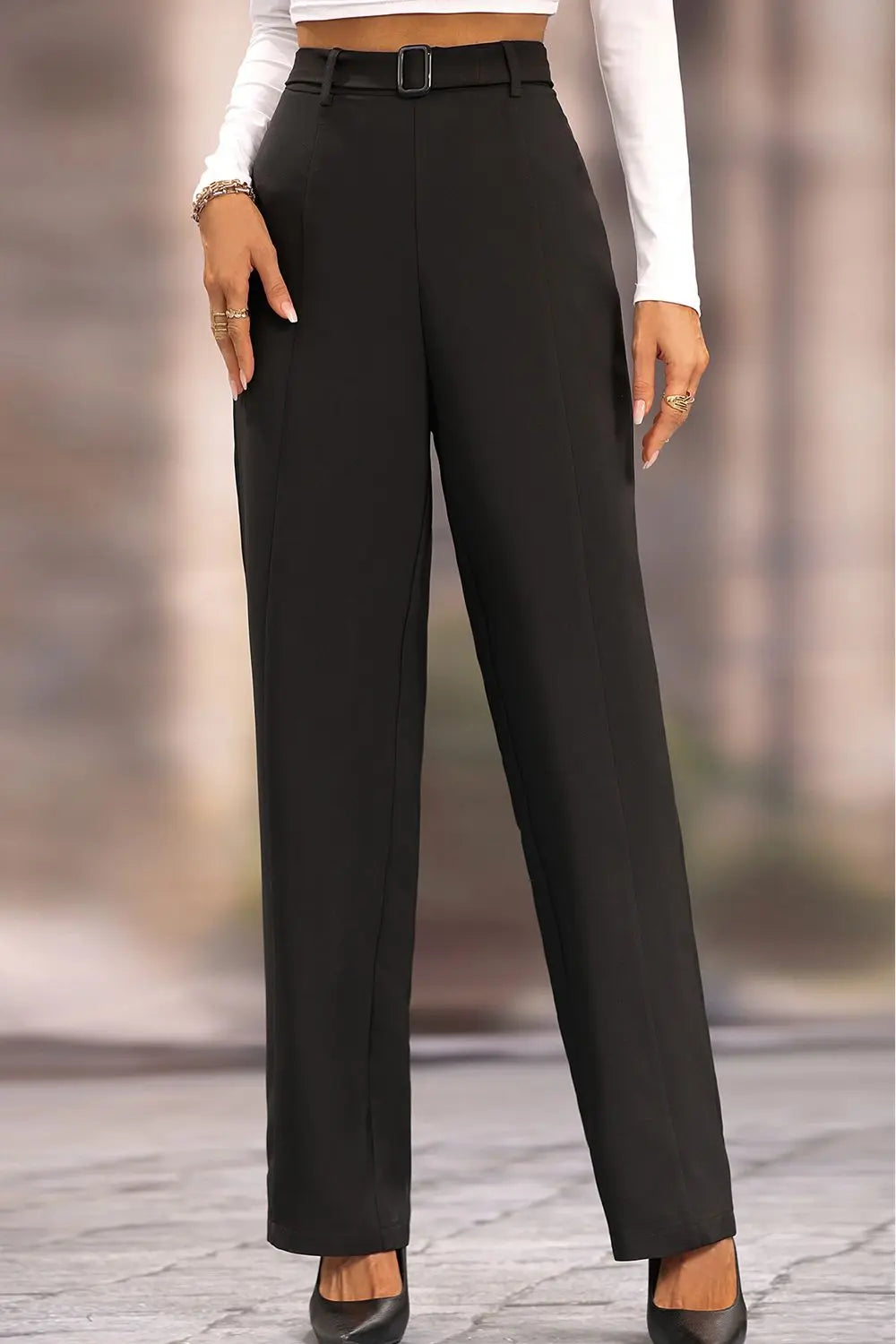 Honey Long Loose Fit Straight Pants Trendsi