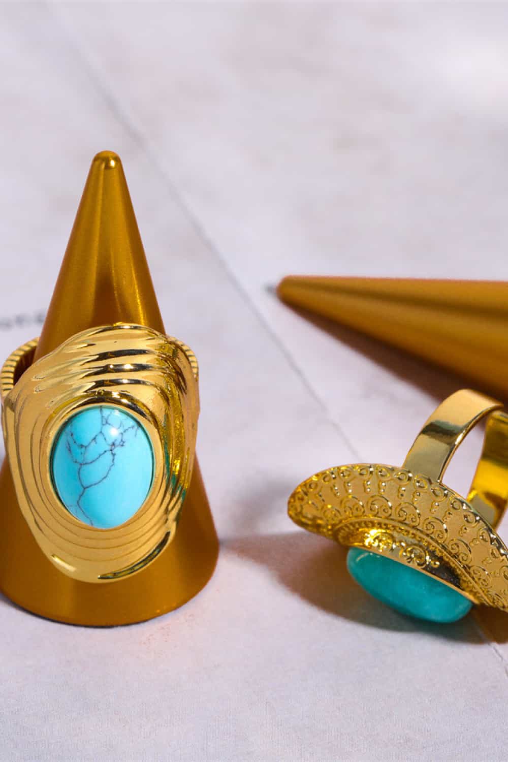 Natural Stone Copper Ring - GlossiChic Collection White / One Size GlossiChic Collection Rings