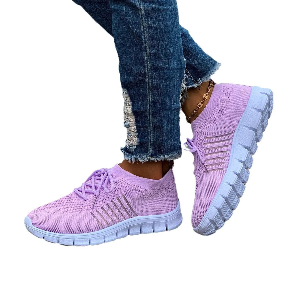 Breathable Mesh Round Toe Athletic - GlossiChic Collection Lilac / 36(US5) GlossiChic Collection Shoes