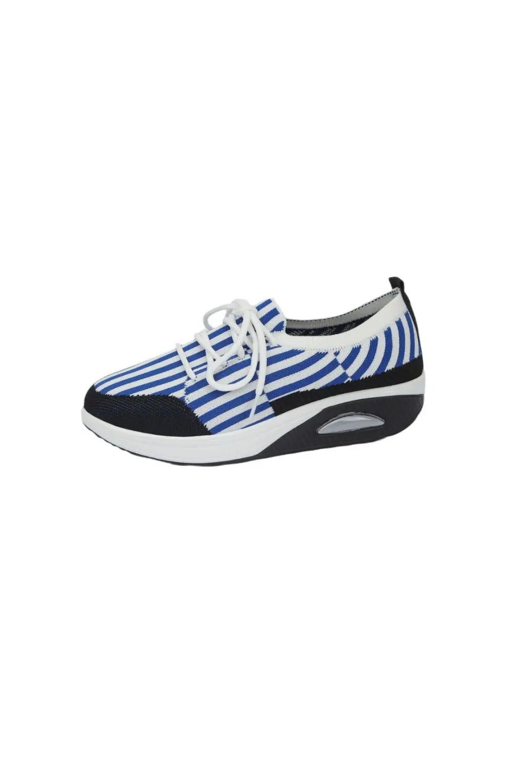 Breathable Stripe Mesh Round Toe Athletic - GlossiChic CollectionShoes