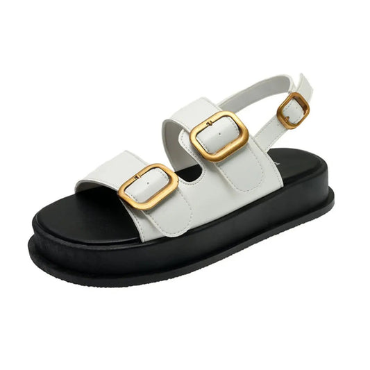 Buckle Open Toe Platform Sandals - GlossiChic CollectionShoes