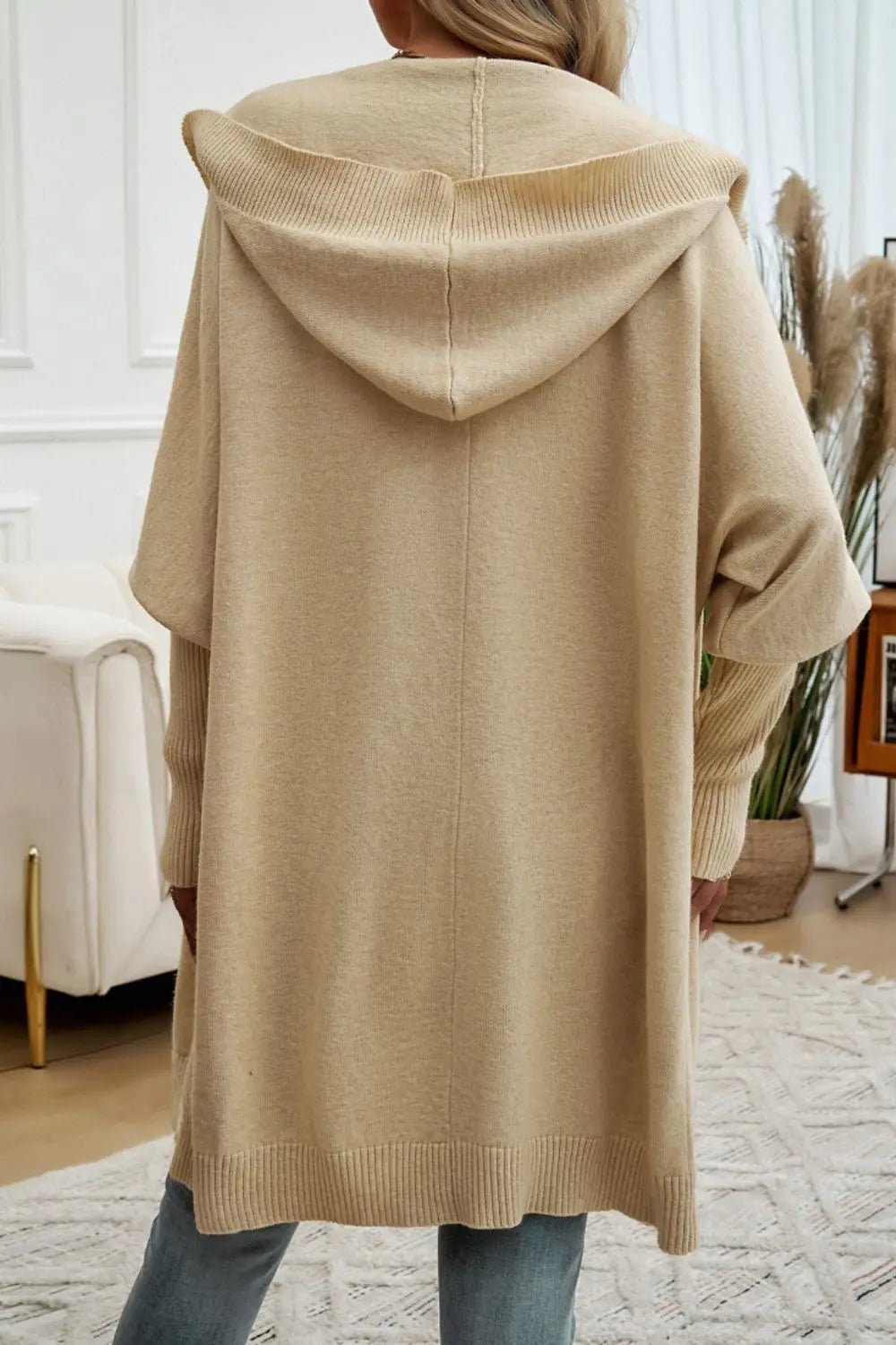 Button Up Long Sleeve Hooded Cardigan - GlossiChic CollectionBlazer & Cardigan