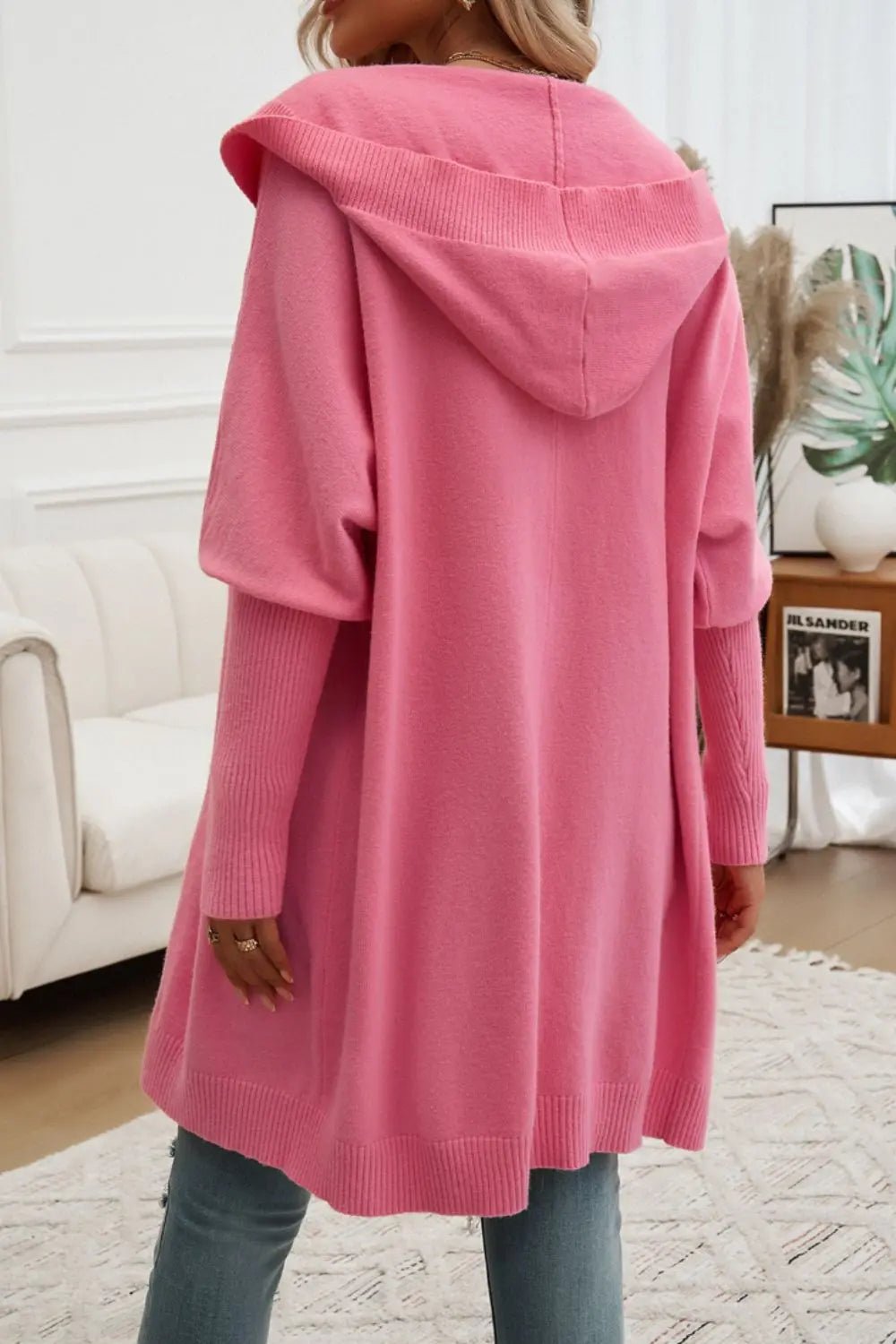 Button Up Long Sleeve Hooded Cardigan - GlossiChic CollectionBlazer & Cardigan