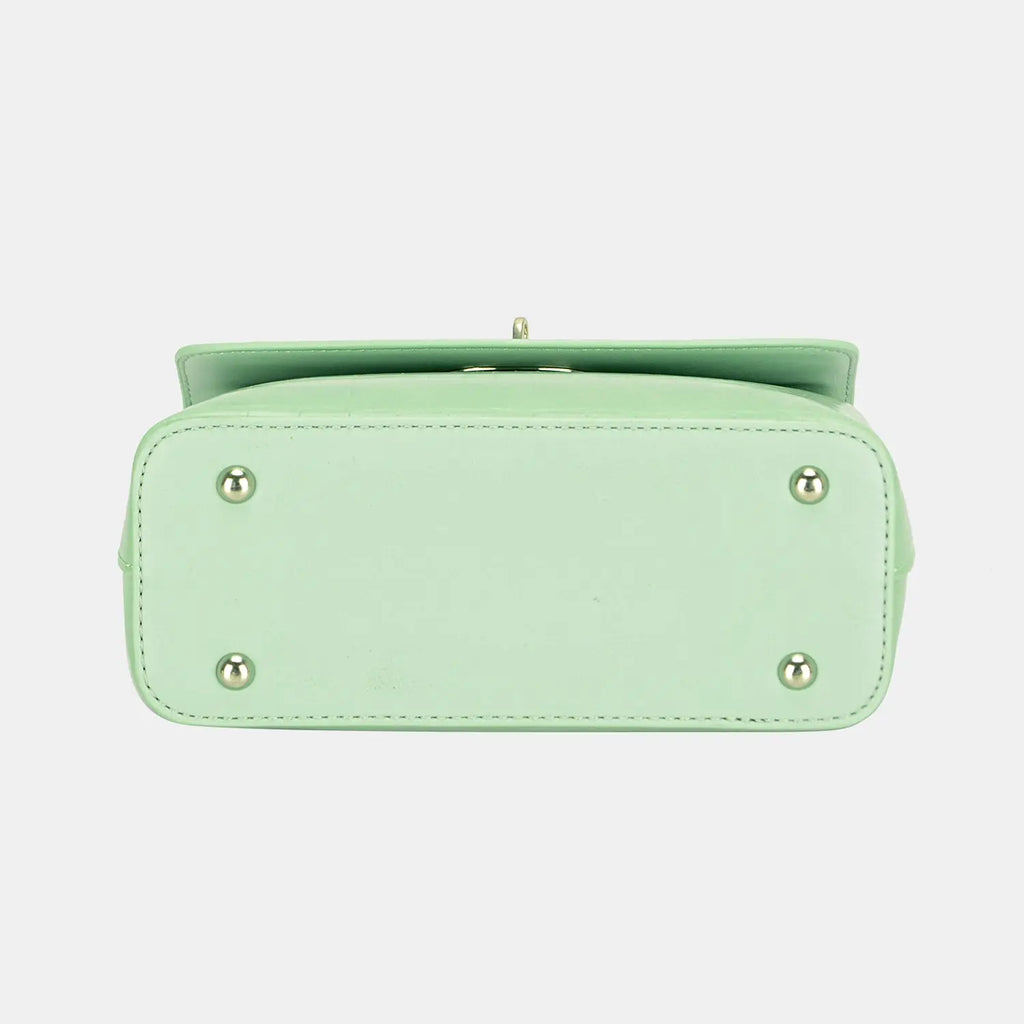 Texture PU Leather Handbag - GlossiChic Collection Light Green / One Size GlossiChic Collection handbags