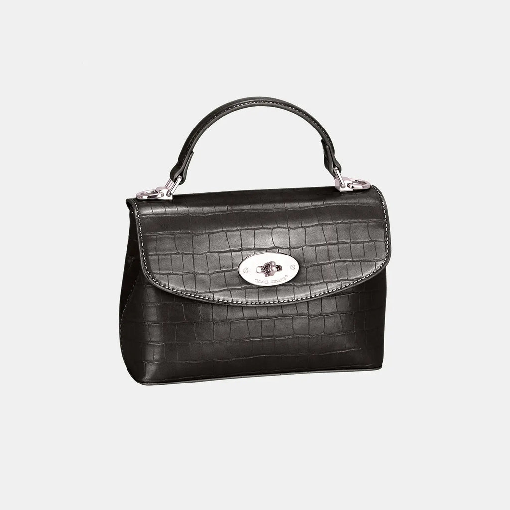 Texture PU Leather Handbag - GlossiChic Collection Black / One Size GlossiChic Collection handbags