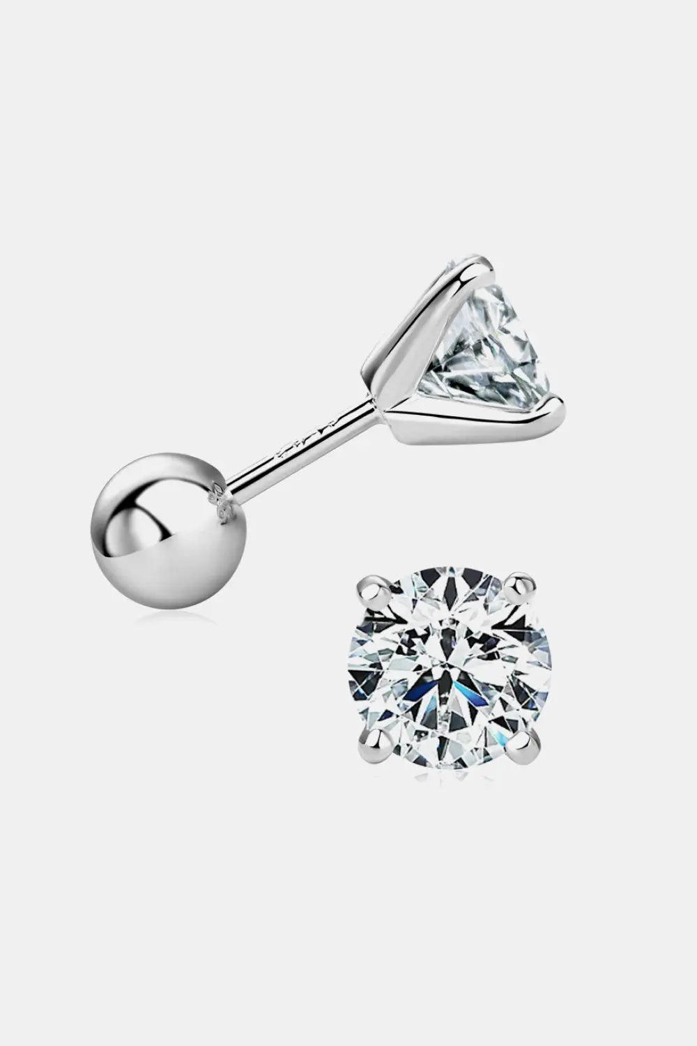 2 Carat Moissanite 925 Sterling Silver Stud Earrings - GlossiChic Collection Silver / One Size GlossiChic Collection Earrings