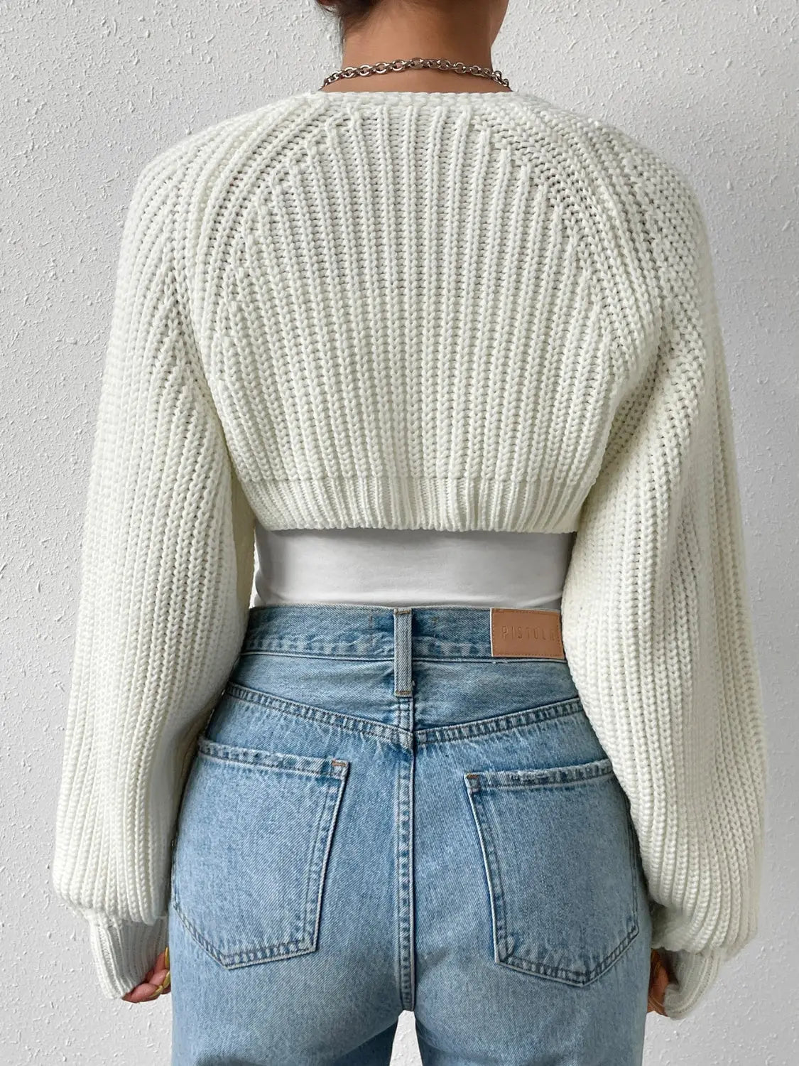 Honey Open Front Long Sleeve Cropped Cardigan Trendsi