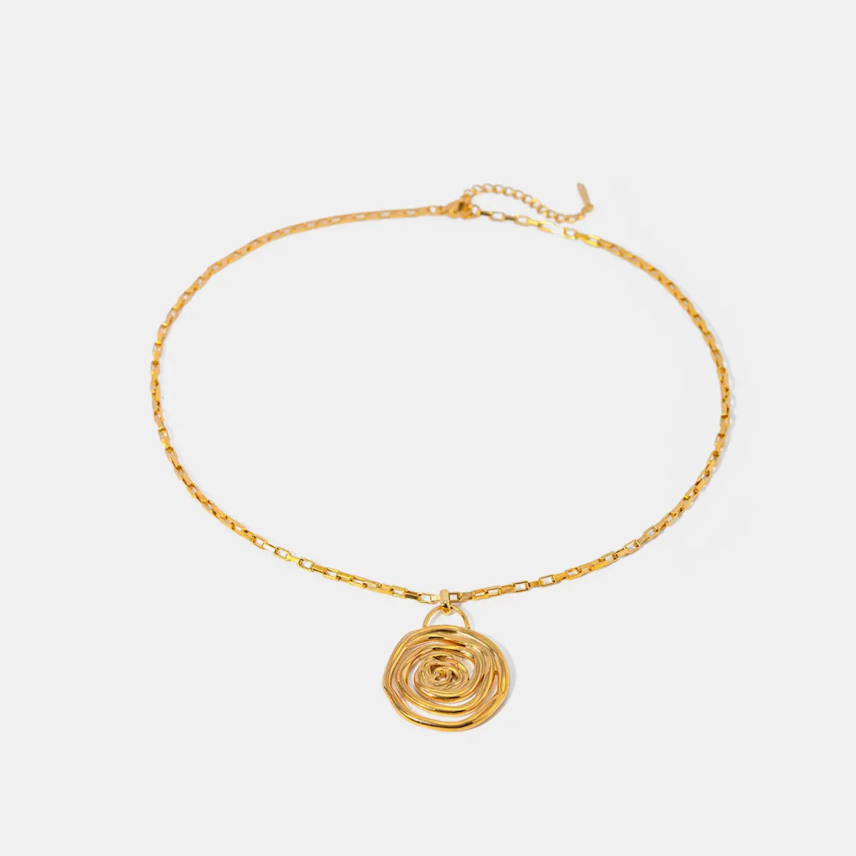 18K Gold-Plated Stainless Steel Spiral Pendant Necklace - GlossiChic Collection