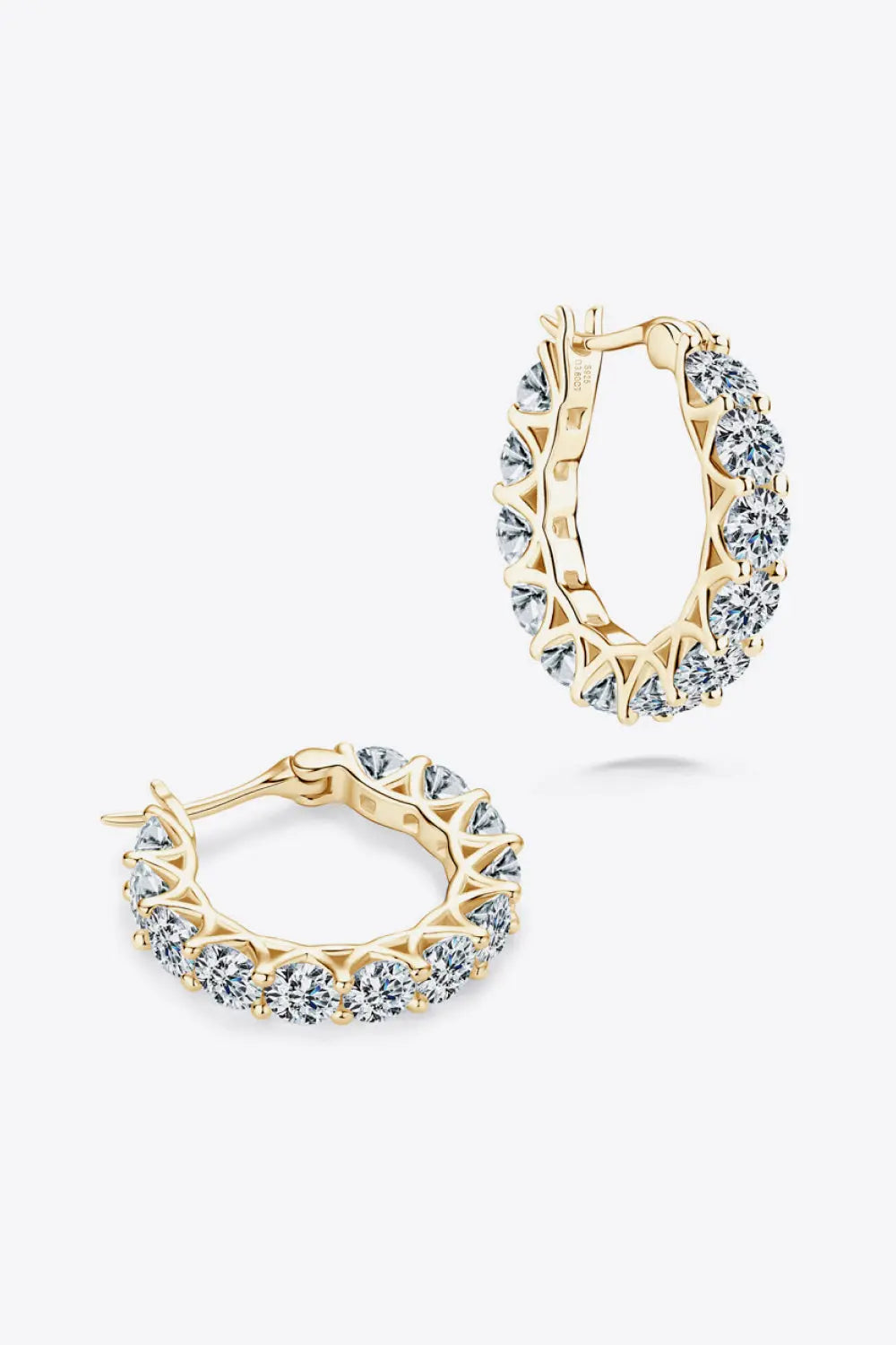 7.2 Carat Moissanite 925 Sterling Silver Earrings - GlossiChic Collection Silver / One Size GlossiChic Collection jewelry