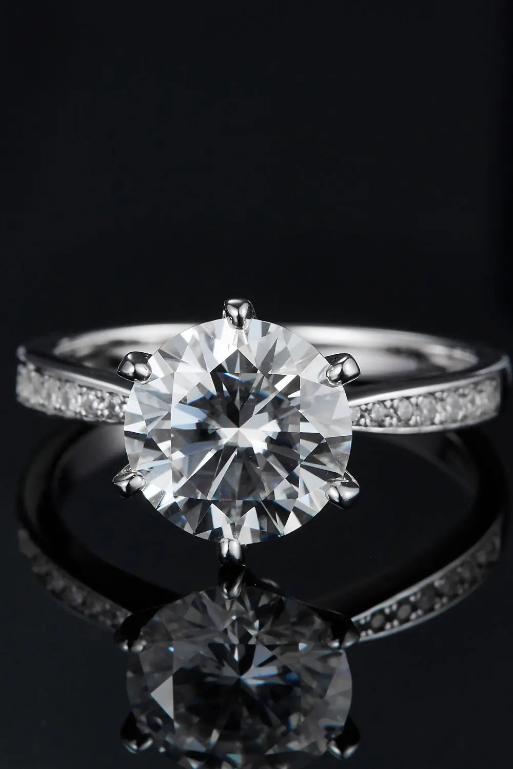3 Carat Moissanite Side Stone Ring - GlossiChic Collection Silver / 4.5 GlossiChic Collection jewelry