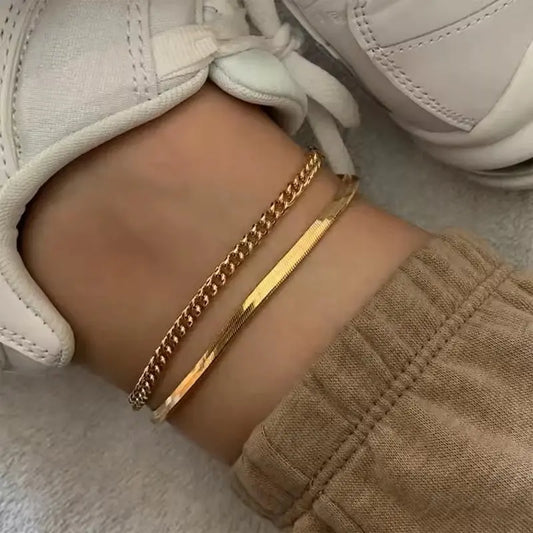 18K Gold-Plated Ankle Bracelet - GlossiChic Collection