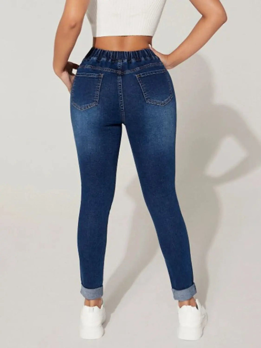 Drawstring Cropped Jeans - GlossiChic CollectionJeans, Pants, & Shorts
