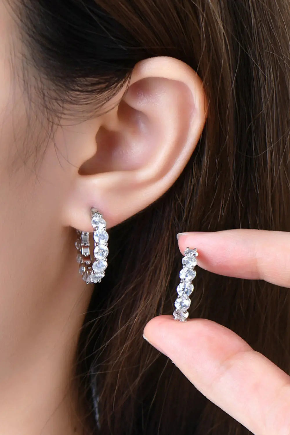 7.2 Carat Moissanite 925 Sterling Silver Earrings - GlossiChic Collection Silver / One Size GlossiChic Collection jewelry
