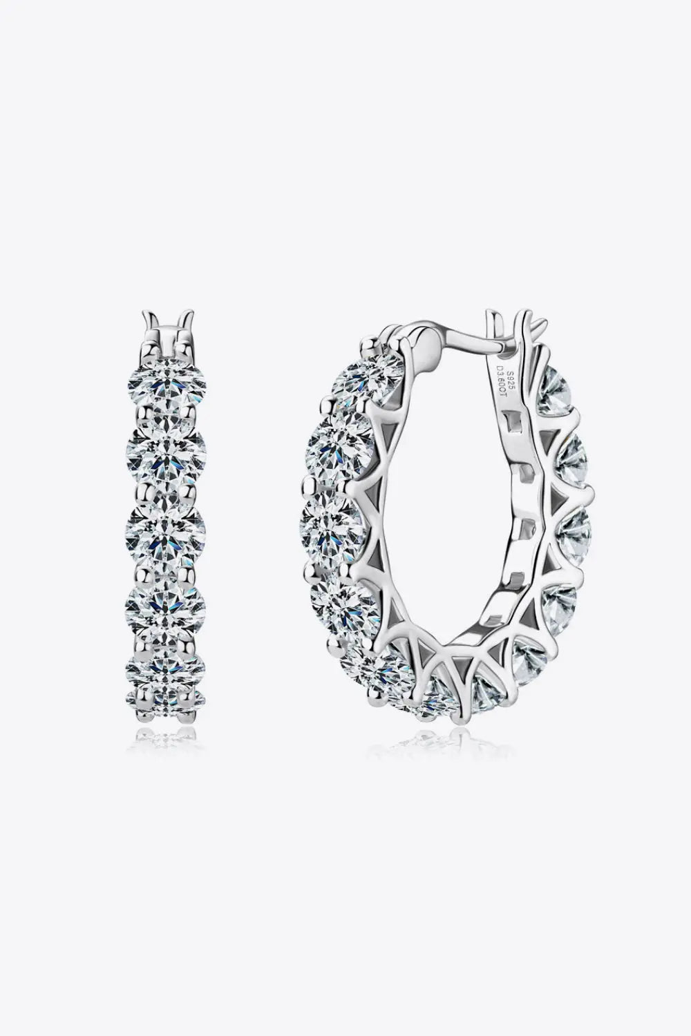 7.2 Carat Moissanite 925 Sterling Silver Earrings - GlossiChic Collection Silver / One Size GlossiChic Collection jewelry