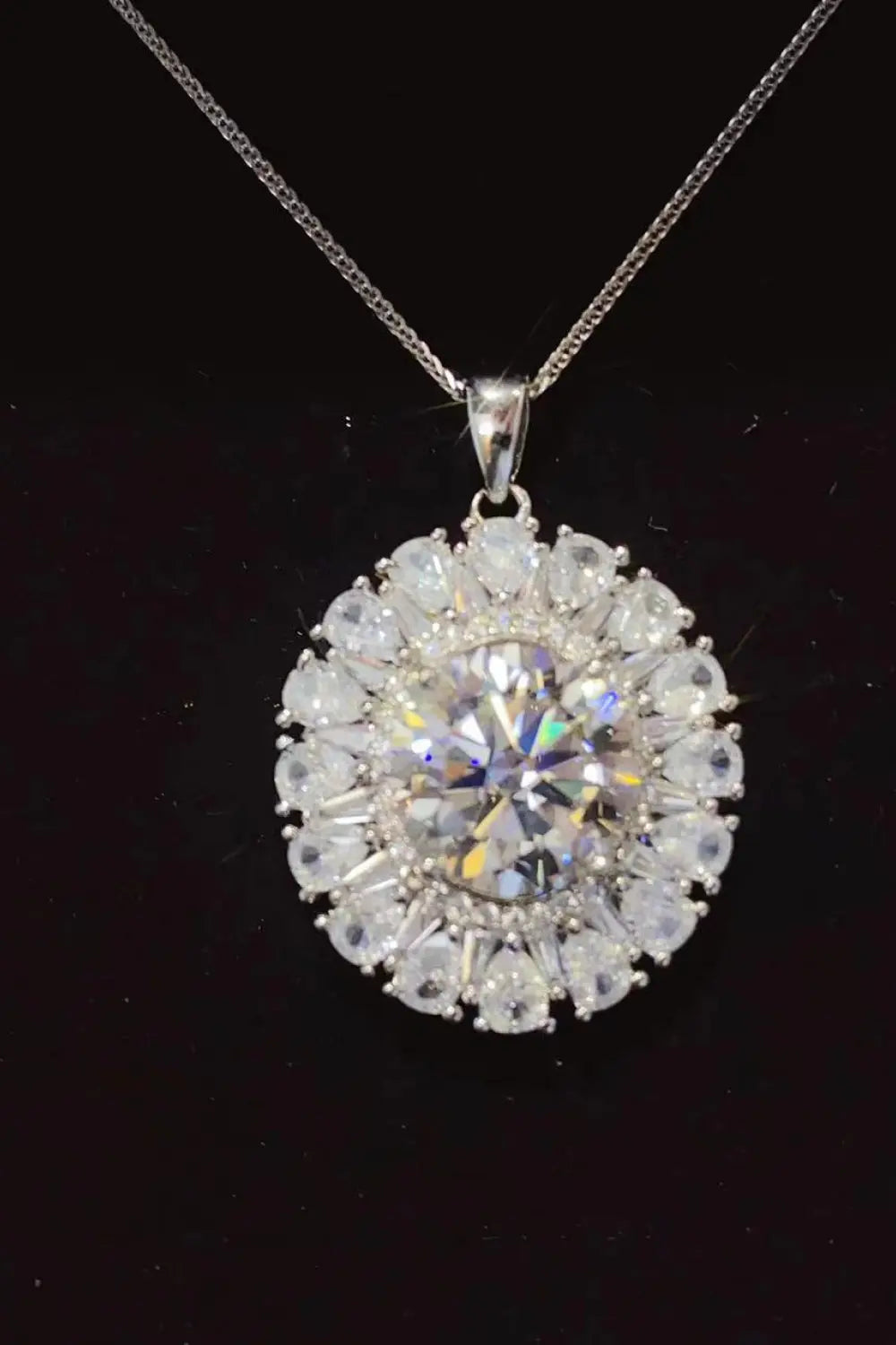 5 Carat Moissanite 925 Sterling Silver Necklace - GlossiChic Collection Silver / One Size GlossiChic Collection jewelry