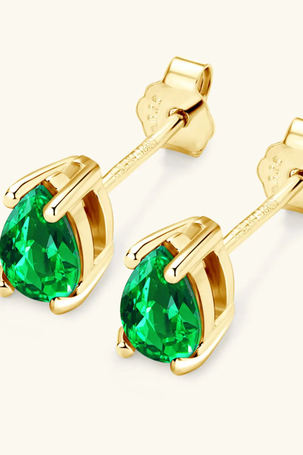 Lab-Grown Emerald Stud Earrings Trendsi