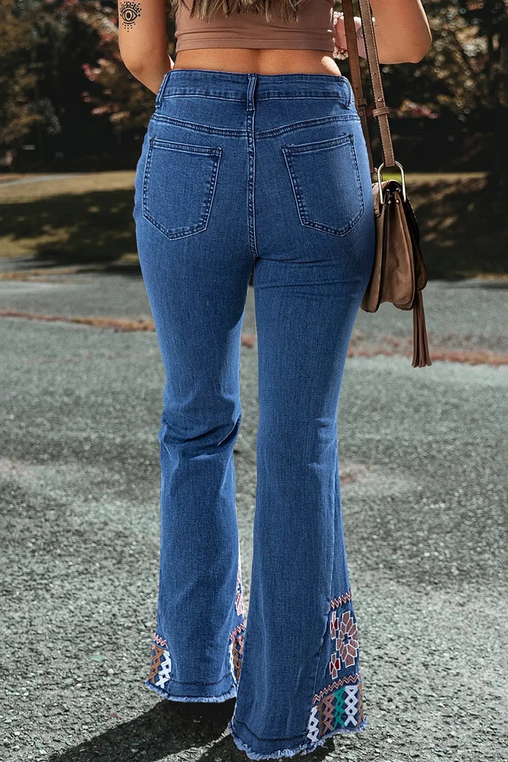 Embroidered Bootcut Jeans - GlossiChic CollectionJeans, Pants, & Shorts