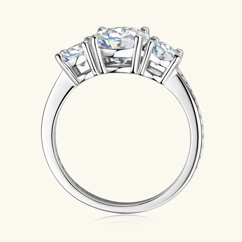 3 Carat Moissanite 925 Sterling Silver Ring - GlossiChic Collection Silver / 4 GlossiChic Collection jewelry