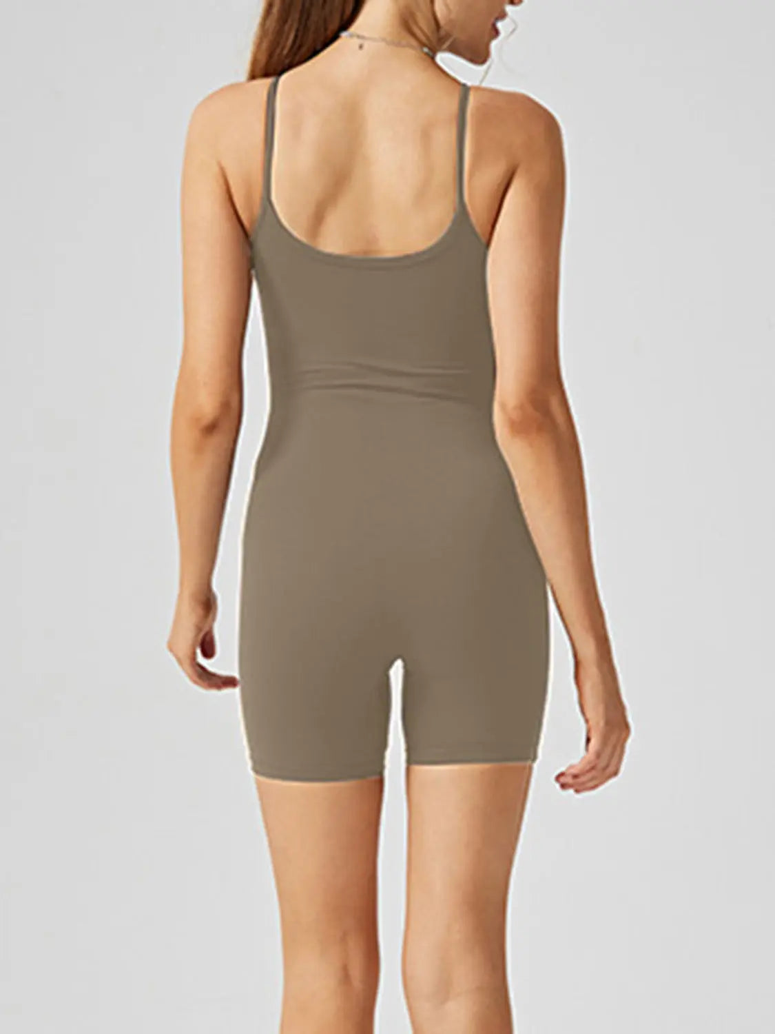 Scoop Neck Spaghetti Strap Active Romper Trendsi